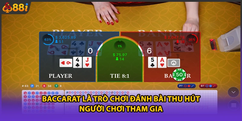 Baccarat là trò chơi đánh bài thu hút người chơi tham gia